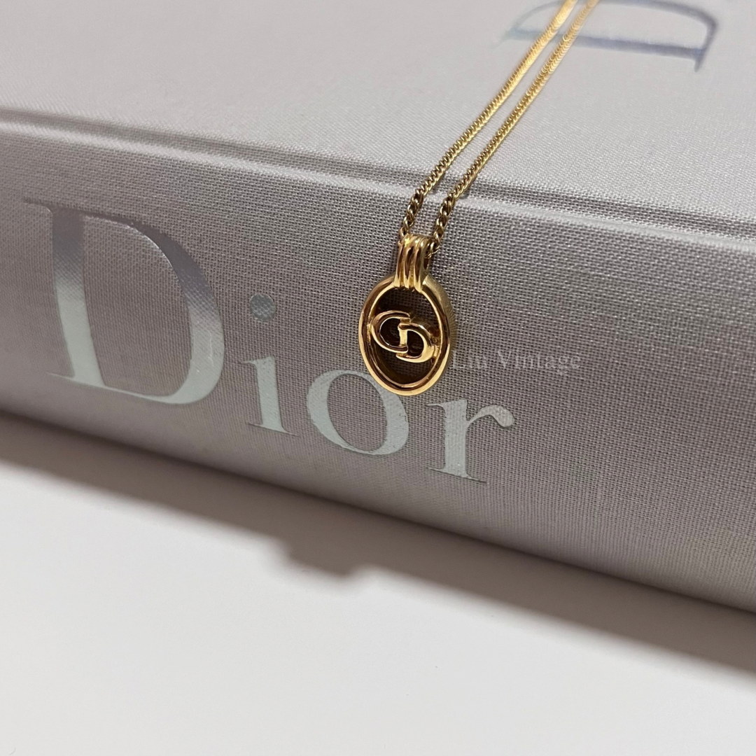 Vintage Dior Oval CD Necklace