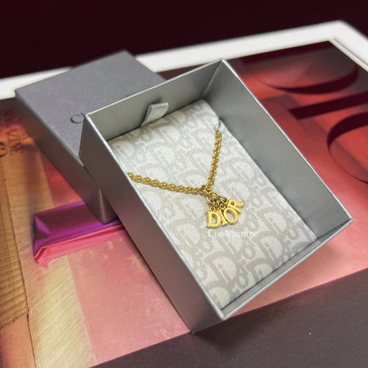Vintage Dior mini letter necklace