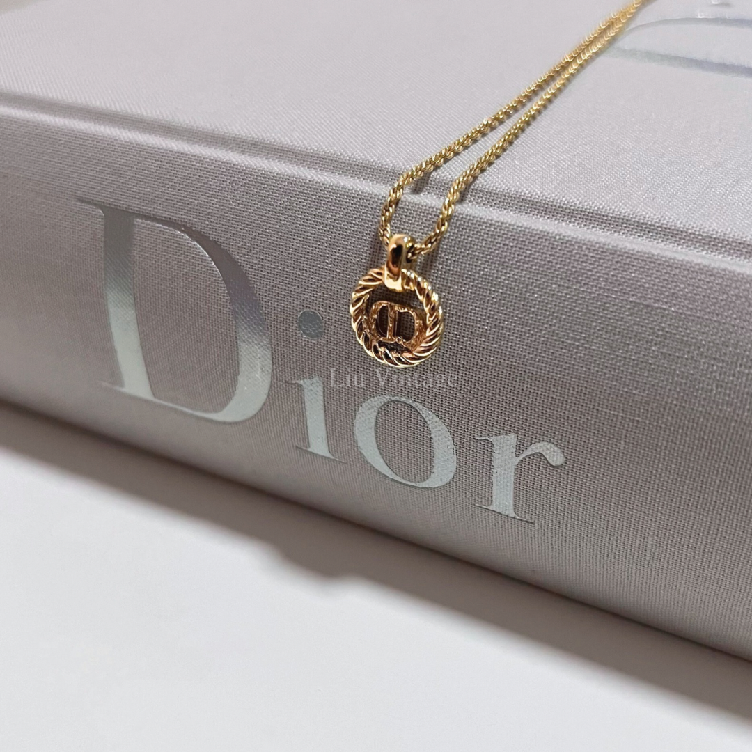 Vintage Dior Round Pendant Necklace