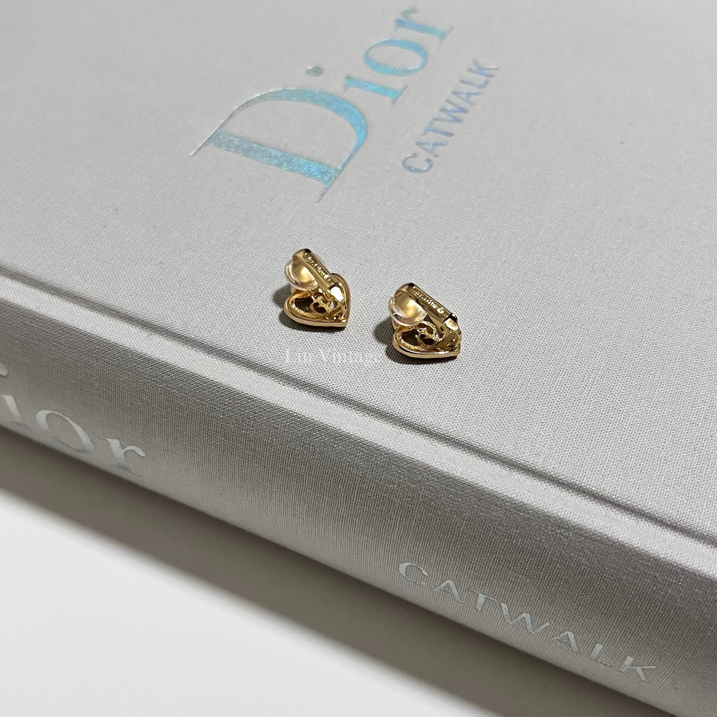 Vintage Dior Heart Clip On Earrings