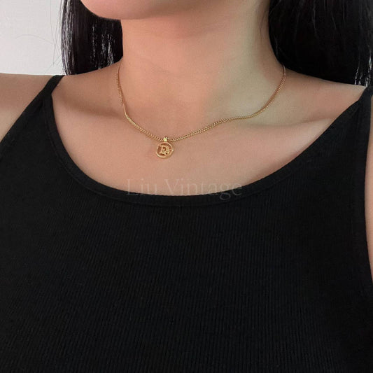 Vintage Dior Circle Cutout Necklace