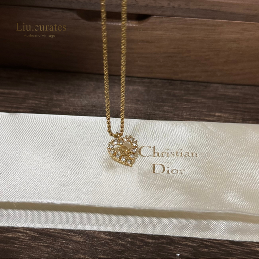 Vintage Dior Heart (rhinestones) Necklace