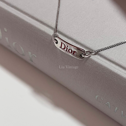 Vintage Dior Tag Bracelet (Red Logo)