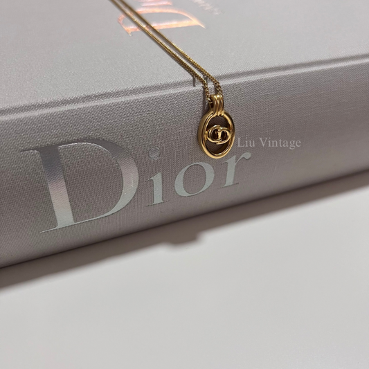 Vintage Dior Oval CD Necklace