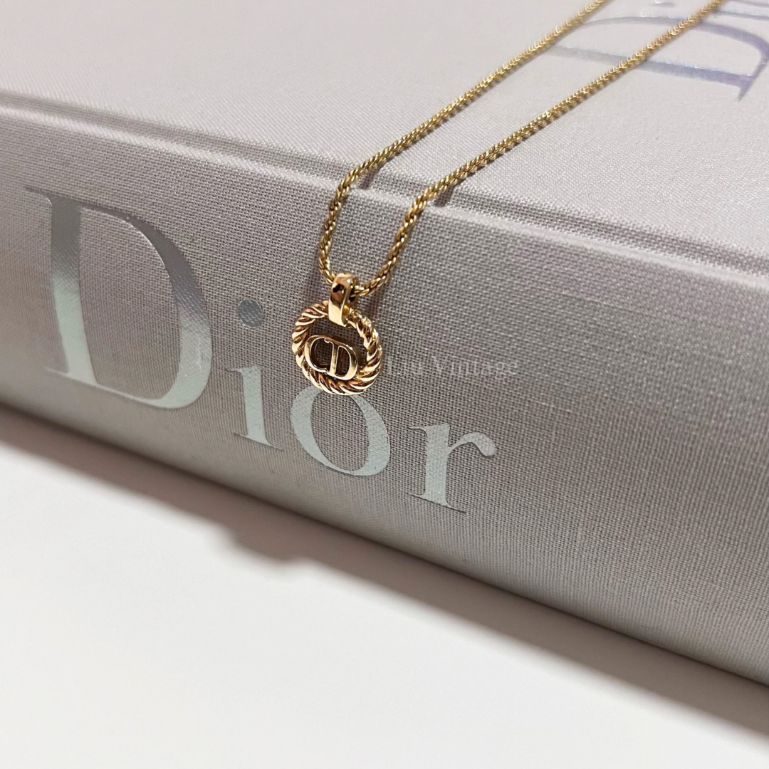 Vintage Dior Round Pendant Necklace