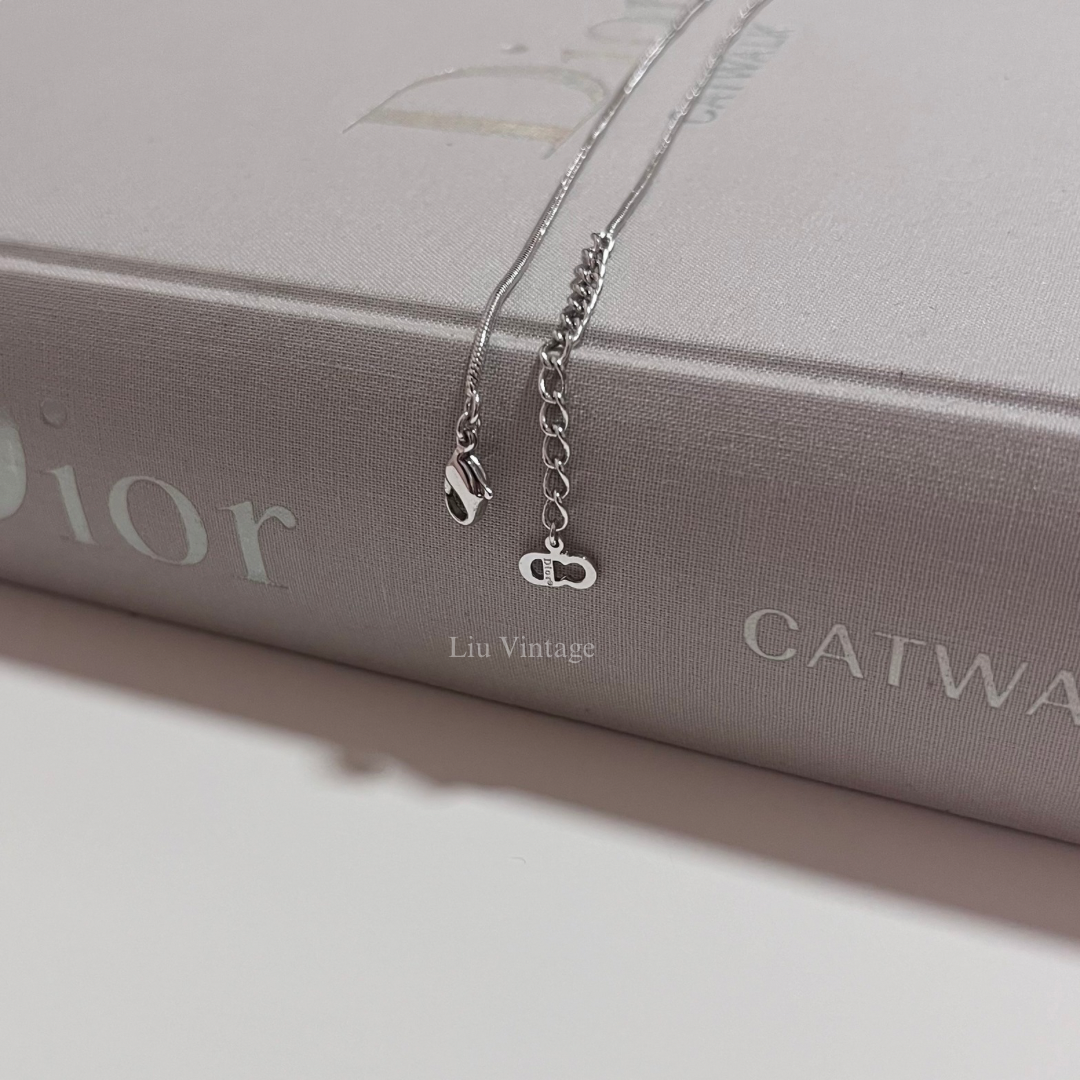 Vintage Dior D Logo Necklace