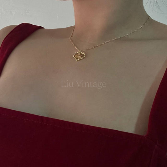 Vintage Dior Heart Frame Necklace