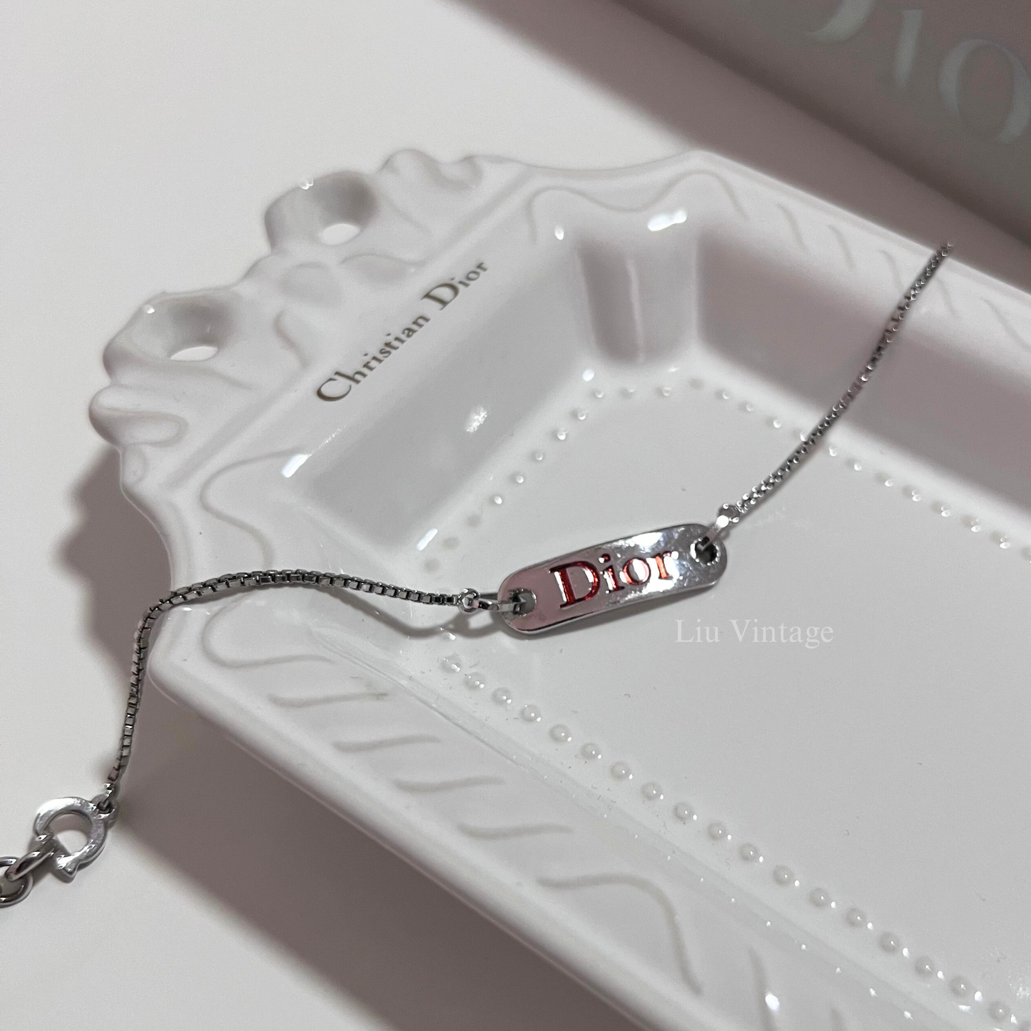 Vintage Dior Tag Bracelet (Red Logo)