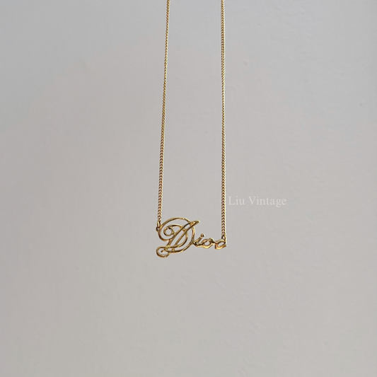 Vintage Dior Cursive Necklace