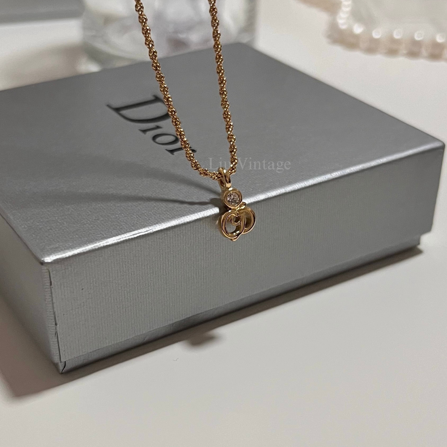 Vintage Dior Mini CD Mid Long Necklace