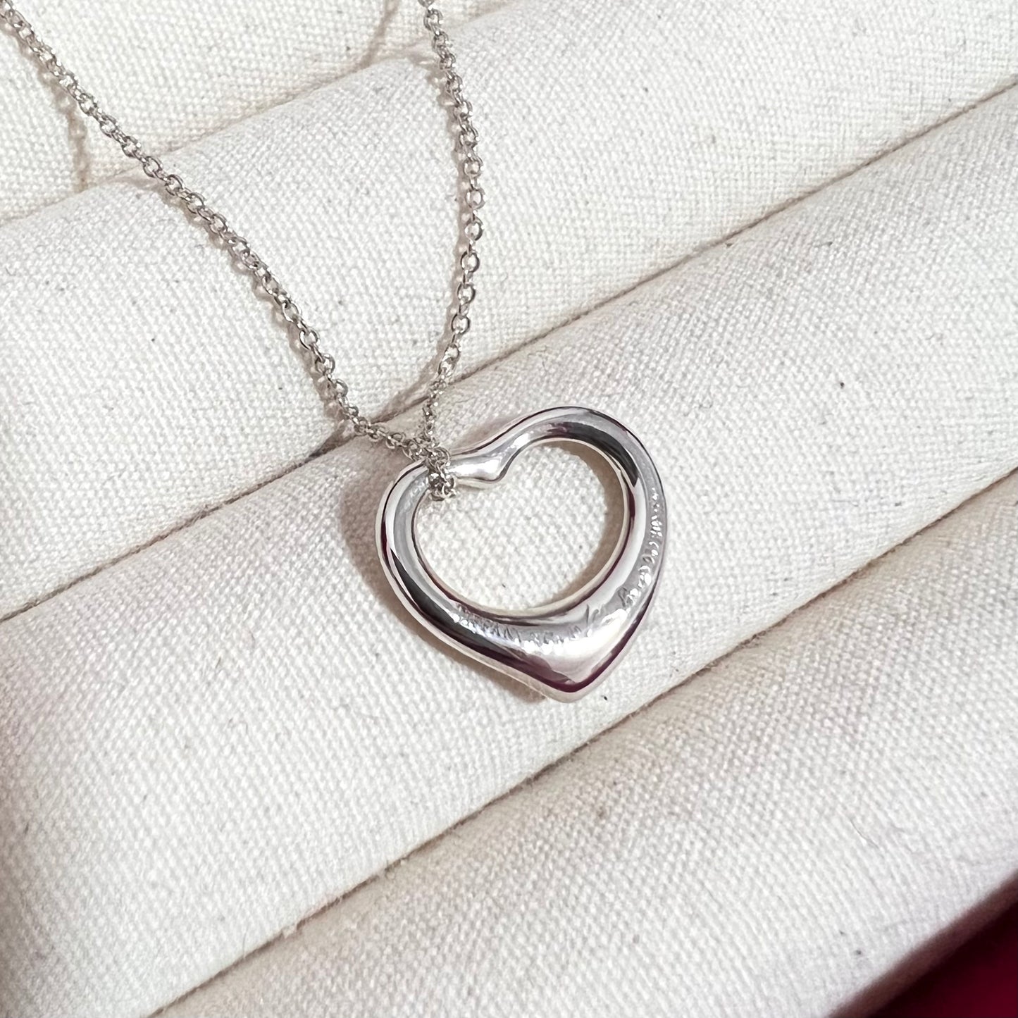 Vintage Tiffany & Co. Open Heart Necklace