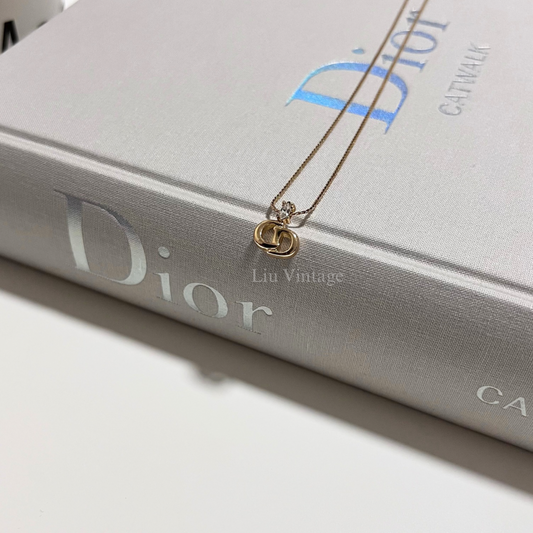 Vintage Dior CD Necklace (small with crystal)