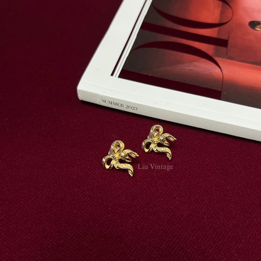 Vintage Dior Ribbon Clip Ons