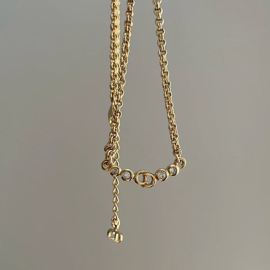 Vintage Dior CD Crystal Necklace