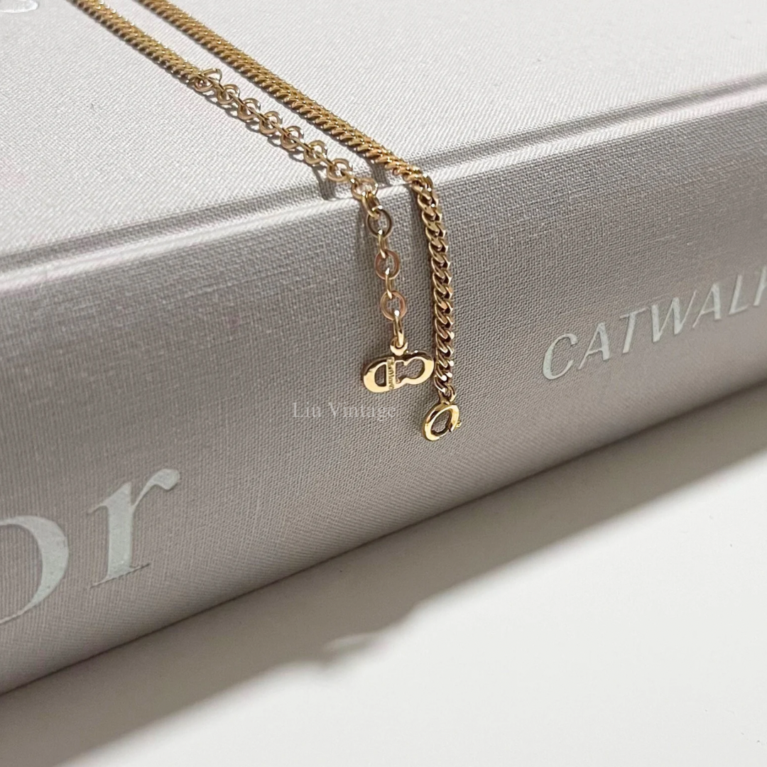 Vintage Dior Mini Logo Necklace
