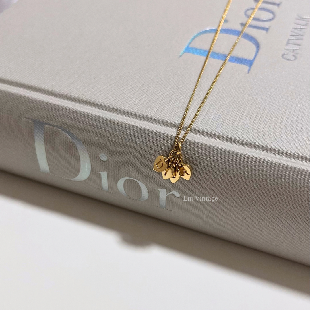 Vintage Dior Heart Spellout Necklace