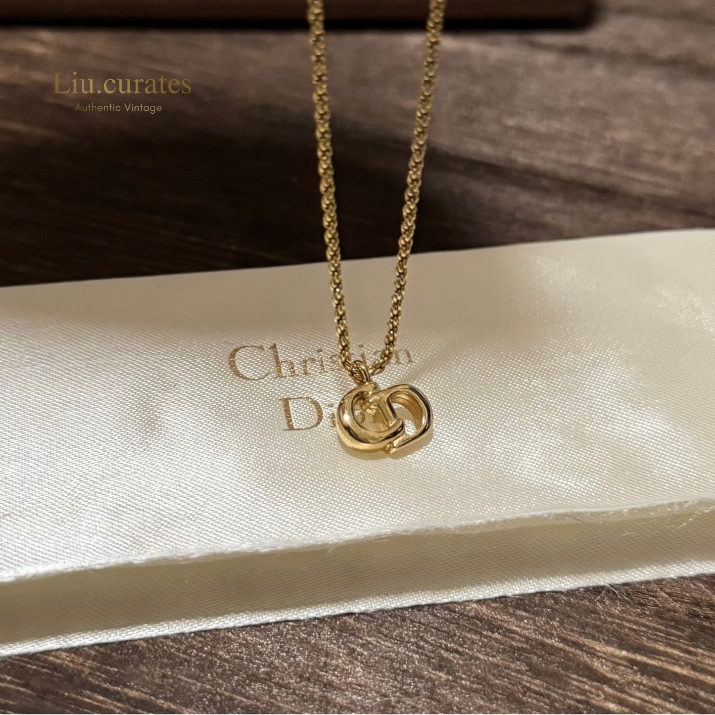 Vintage Dior 1.3cm CD Necklace