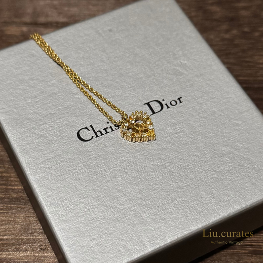 Vintage Dior Heart Necklace (with rhinestones)
