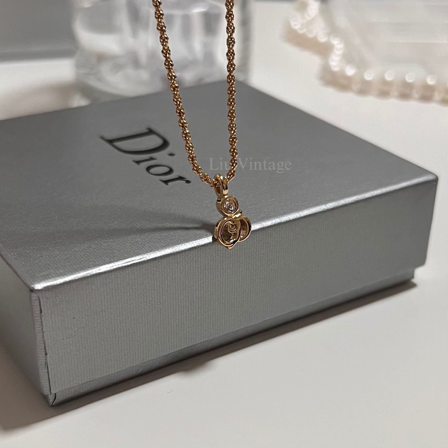 Vintage Dior Mini CD Mid Long Necklace