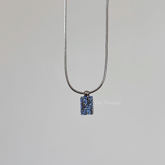Vintage Dior 2 Way Oblique Tag Necklace