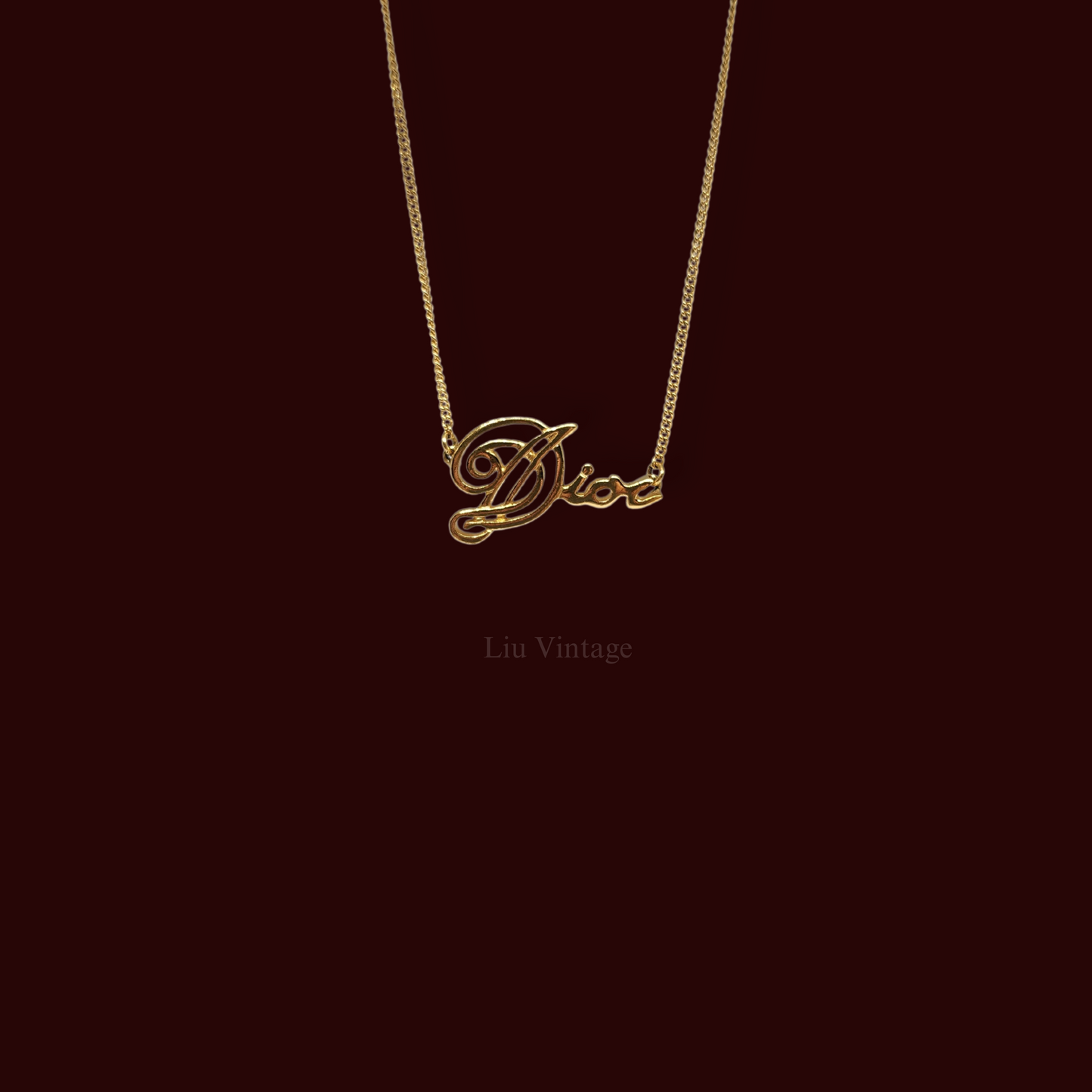 Vintage Dior Cursive Necklace