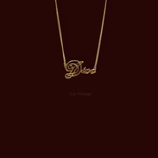 Vintage Dior Cursive Necklace